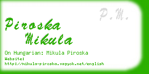 piroska mikula business card